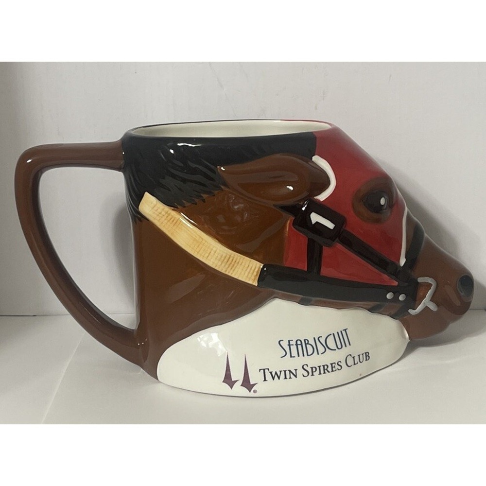 Seabiscuit Twin Spires ClubHorse Race Track Souvenir Collectible Horse Mug Stein